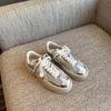 Tênis de Treino Alemão de Solado Grosso TfmThick-Soled Feminino 2026 Novo Modelo Couro Genuíno Respirável Cadarço Retro Tênis Esportivo Casual Feminino