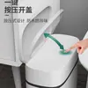 Lixeira Doméstica para Banheiro com Tampa Sala de Estar Casa Tipo Pressão Nórdico Moderno Cesto de Papel Coberto Lixeira Grande Capacidade
