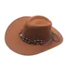 Chapéu de Cowboy da Região Oeste de Comércio Exterior Europeu e Americano Chapéu de Lã da Moda Masculina e Feminina Estilo Étnico Chapéu de Cowboy Xizang