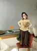 DZ26080 Conjunto Infantil 2026 Outono Novo Infantil Colorido Bolinhas Estampa de Desenho Animado Gola Redonda Manga Longa Camiseta Calça Estilo Coreano