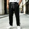 Pantalones de chándal rectos para hombre, primavera y otoño, con franja lateral, holgados, elásticos, con cordón, deportivos, largos, varios colores, casual para hombre