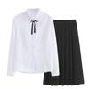 Ropa de clase traje de otoño estilo universitario jk japonés camisa de manga larga deportes estudiantes de secundaria foto de graduación falda larga uniforme escolar