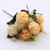 Buquê único de flores artificiais 5 bola de garfo crisântemo casa engenharia decoração exibição floral flor falsa flor de seda pacote flor 10 hortênsia