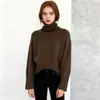 Suéter de Cuello Alto Tejido para Mujer, Ropa Exterior de Otoño e Invierno, Nuevo Estilo 2026, Prenda Interior Retro Relajada, Camiseta Básica Tejida a la Moda para Mujer