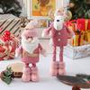 Muñeco de nieve de alce antiguo con patas largas retráctiles de color rosa para Navidad transfronterizas, decoración para ventanas