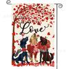 Venta Caliente de Amazon Nueva Bandera de Jardín para el Día de San Valentín Bandera de Bienvenida con Amor Bandera Festiva Tienda de Fábrica