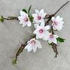 Flor Artificial Impresa en 3D Rama Única 6 Magnolias Milenarios Decoraciones de Mesa para Sala de Estar Hogar Flores Falsas Hechas a Mano Venta Directa Mayorista