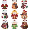 Conjunto Criativo de Faca e Garfo de Natal Desenho Animado Papai Noel Conjunto de Louças Bolsa de Armazenamento Suprimentos para Decoração de Festa de Feriado
