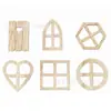 Puertas y Ventanas de Mini Casa de Muñecas de Madera en Stock al por Mayor Piezas de Madera Casa de Cuento de Hadas de Madera DIY Accesorios para Escena de Decoración Navideña