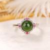 Anillo de plata de ley S925 con cuentas de circonio de color jaspe hetiano bañado en oro de One Deer, anillo elegante, sencillo y a la moda que combina con todo.