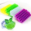 Bandeja de gelo de silicone de fábrica com tampa, bandeja de gelo em favo de mel com tampa, molde de gelo de silicone, molde de gelo 37, bandeja de gelo de silicone