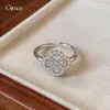 Brillo Resplandeciente~ Anillo Abierto Flor Hueca Gota de Agua de Circonita, Anillo de Estilo Nicho de Alta Gama, Exquisito Accesorio Versátil para la Mano