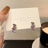 Aretes de Plata S925 Aguja de Plata Espíritu Inmortal Morado Estilo Ins Moda Elegante Nuevos Aretes para Mujer 6171