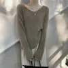 Estilo perezoso suéter corto suave de cuello en V para mujer primavera otoño invierno prenda interior ajuste ceñido imitación visón terciopelo tejido de punto base top