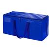 En stock Grande Azul Portátil Doble Hombro Cremallera Almacenamiento Bolsa de Equipaje Bolsa Tejida de Plástico PP Bolsa para Empacar a Prueba de Polvo Bolsa para Mudanzas