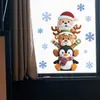 Divertido-B203 Dibujos Animados de Papá Noel, Pingüino, Reno y Copos de Nieve Decoración Navideña para el Hogar Pegatinas de Pared Venta al por Mayor Transfronteriza