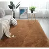 Alfombra de lana de seda estilo ins nórdico para dormitorio de niñas, alfombra de felpa larga para sala de estar del hogar, alfombrilla de suelo resistente al desgaste y a la suciedad