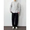 Calça Casual Básica Reta Cor Sólida Estilo Japonês para Homens, Calça Versátil Cor Cáqui de Caimento Solto para Primavera e Outono