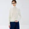Nueva colección de otoño e invierno: suéter de cachemira pura para mujer, prenda de alta calidad, diseño de cuello alto, capa interior cálida, capa base elegante y versátil