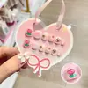 Lindas Pegatinas para Uñas Sanrio para Niños, Pegatinas de Uñas Desgastables, Parches para Uñas de Kuromi, Juguetes de Dibujos Animados para Niños