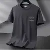 Camiseta de Verano de Manga Corta Transfronteriza para Hombre, Nuevo Top de Seda Helada, Estilo Coreano de Moda, Ajuste Holgado Versátil para Estudiante, Manga Media