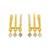 Aretes de Perlas con Flores de Lujo Ligero de Moda para Mujer Europeos y Americanos ins Colgantes Traseros Aretes de Perlas Cola de Pez Aretes Simples de Hoja