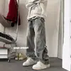 Jeans de Trabajo para Hombre Verano Estilo Americano High Street vibe Sentido del Diseño Nicho Ruffian Atractivo Sueltos Rectos Casual Pantalones Largos