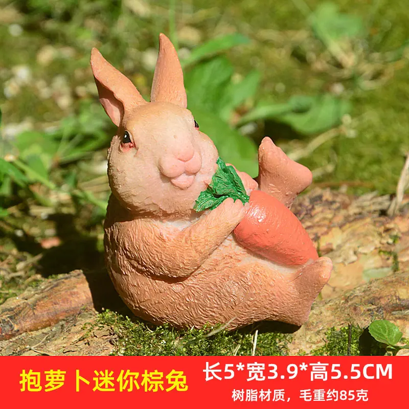 抱萝卜迷你棕兔