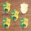 15 Tipos de Joyería de Aleación DIY Colgantes de Esmalte Kc Oro Goteo de Aceite Colgantes de Mascarada Carnaval Amuletos