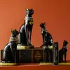 Estatueta Criativa de Gato Egípcio Exótico Artesanato de Resina, Suportes de Livro Decorativos Práticos, Castiçais, Presentes Decorativos Suaves