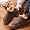 Novas pantufas masculinas de algodão para o inverno de 2026, tamanho grande, para uso interno, antiderrapantes, quentes e com sola grossa forrada de fleece