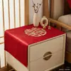 Funda para mesita de noche, Tela a prueba de polvo para bodas, Mantel rojo festivo, Decoración de habitación de bodas, Arreglo de guirnaldas, Artículos para bodas