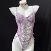 Lencería Sexy Caliente con Liguero para Mujer, Atractivo Camisón Transparente sin Espalda, Lencería Erótica Casual 710
