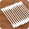 Hisopos de Algodón Doble Punta de Madera en Bolsa de Alta Calidad, Hisopos de Algodón Desechables Sanitarios, Palillos de Belleza, Hisopos de Algodón para Maquillaje 30/80/100