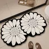 Alfombra de piso floral simple y fácil de limpiar, antideslizante, alfombra de baño de forma única, alfombra de entrada de baño, alfombra de baño de secado rápido