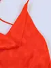 Ropa de Mujer 2026 Verano Nuevo Estilo Europeo y Americano Cuello Drapé Lunares Tirantes Textura de Satén de Seda Mini Vestido Sexy para Mujer