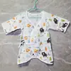 Macacão para Bebê Modelo 2026 Gaze de Algodão com Amarração Borboleta Macacão de Peça Única para Recém-Nascido com Design de Cobertura para as Mãos Roupa de Bebê