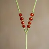 Corda para Pingente de Ágata Vermelha, Corda para Pendurar Pingente de Jade, Cordão de Colar com Pingente de Joia de Jade Fino Tecido à Mão para Homens e Mulheres