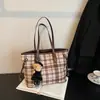 Bolsa Grande Xadrez Transfronteiriça para Mulheres Outono/Inverno 2025 Bolsa de Ombro Nizi Bolsa Tote Fashion Bolsa de Compras Bolsa Feminina Bolsa para o Dia a Dia