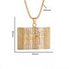 Colgante Transfronterizo Temu Aliexpress con Fuerte Ventaja de Precio, Retro Europeo y Americano Biblia Titanio Acero Chapado en Oro Collar Colgante Venta al por Mayor Apilable