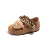 Zapatos Birkenstock para Niñas Otoño 2025 Nuevos Súper Lindos Oso de Peluche Niños Suela Suave Zapatos Pequeños de Cuero Zapatos de Dibujos Animados para Niñas