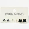 Europa y Estados Unidos temperamento simple comercio exterior Amazon AliExpress aretes de circonita con garra aretes aretes traje de 12 aretes de diamantes