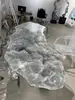 Mesa de Chá Iceland de Cristal Transparente Personalizada Mesa Iceberg de Resina de Luxo Leve Mesa de Café de Acrílico Famosa na Internet com Ondas de Água Gelo