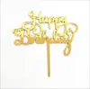 Cartão acrílico de bolo de aniversário vestido dourado cartão HB acrílico mesa de panificação layout rosa