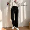 Pantalones de Hombre Estilo Hong Kong Color Sólido Profesionales de Negocios Rectos Casuales Holgados de Alta Calidad Pantalones de Traje Pantalones de Traje Adelgazantes Pantalones de Hombre