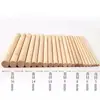 Palitos redondos de madera transfronterizos, palitos redondos de nogal para manualidades DIY, tiras finas de madera perforadas, palitos de helado, palitos de madera creativos para manualidades infantiles