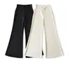 2552-26 Pantalones Largos Casuales Lisos Leggings para Mujer, Estilo Verano, Versión Coreana, Cintura Alta, Alargan las Piernas