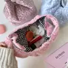 Bolso de mano Hisocute estilo coreano con estampado de leopardo rosa y morado, nuevo bolso de felpa, bolso para la oficina, bolso de muñeca, bolsa de almacenamiento para artículos varios