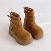 Hebilla de Cinturón Estilo Retro Europeo y Americano Botines de Suela Gruesa para Mujer Otoño e Invierno 2025 Nuevos Botines de Moda Tendencia con Suela Gruesa