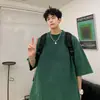 Camiseta de algodón pesado estilo retro americano 220g para hombre marca Spring Tide lavado viejo manga corta oversize prenda básica